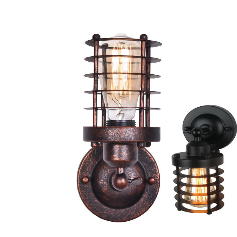 Applique da Parete in Ferro Battuto Industriale Retro del Nord con 1 Luce