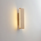 Applique da Parete Lampada LED Acrilico in Legno Massello Rettangolare Piatto Rotabile Nordico Contemporaneo