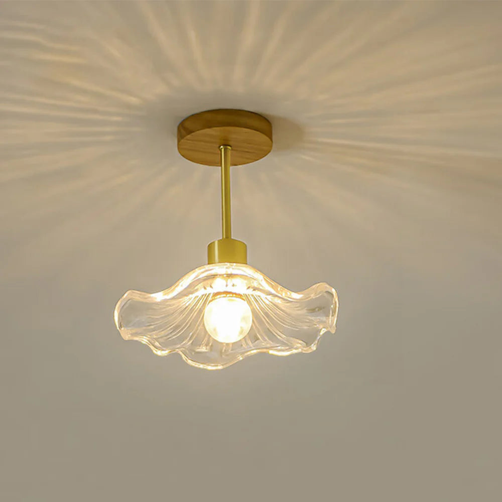 Lampada da soffitto in vetro a petalo elegante