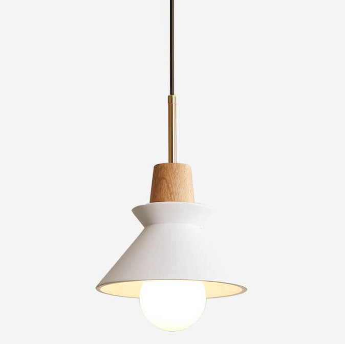 Lampada a Sospensione Minimalista Nordica in Legno e Cemento con 1 Luce