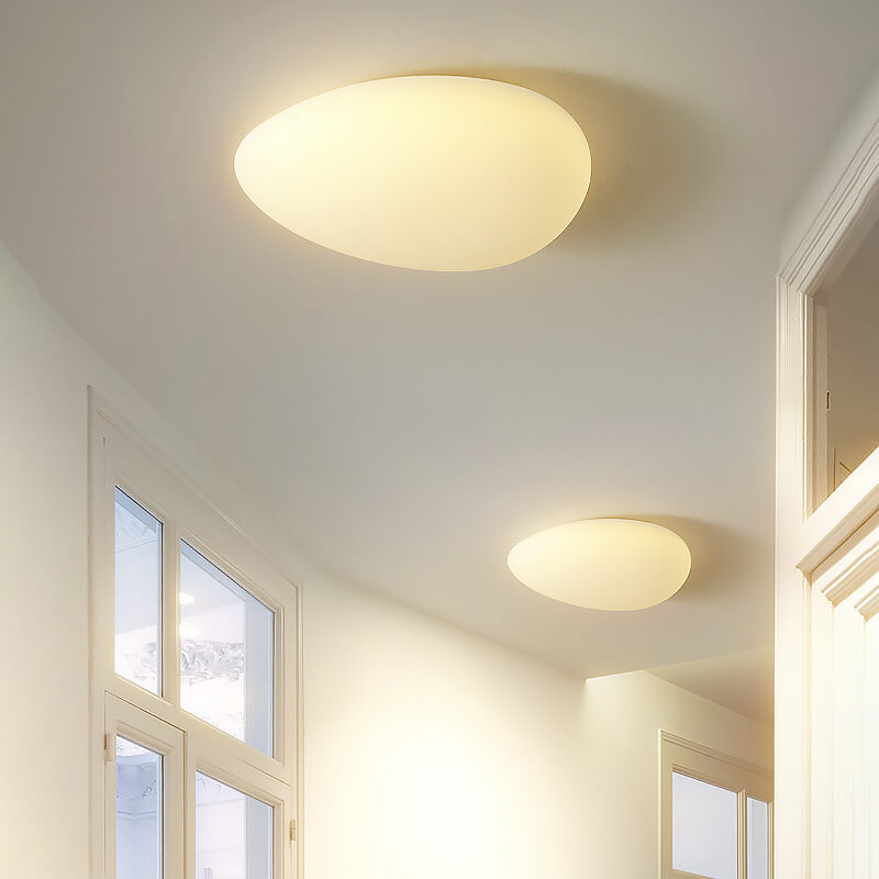 Lampadario a soffitto LED con paralume in PE a ciottoli minimalista nordico