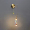 Lampada da Parete LED in Cristallo a Forma di Goccia di Lusso Moderno per Camera da Letto