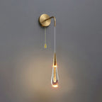 Lampada da Parete LED in Cristallo a Forma di Goccia di Lusso Moderno per Camera da Letto
