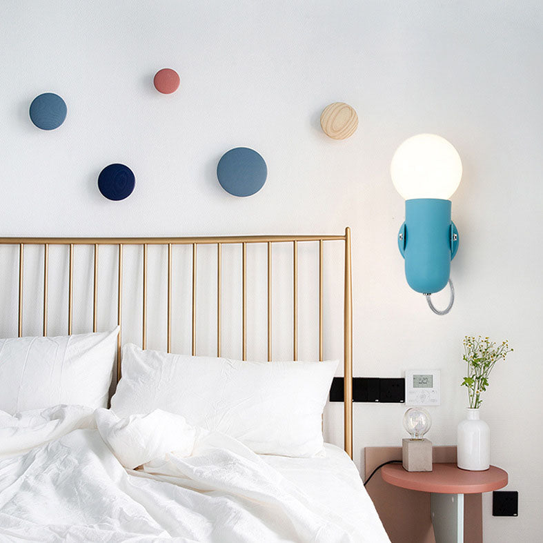Applique da Parete Circolare a Colore Solido Creativo Nordic con 1 Luce