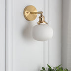Applique da Parete Lampada in Ottone Lucite Minimalista Retro Giapponese a Cilindro Ovale con 1 Luce