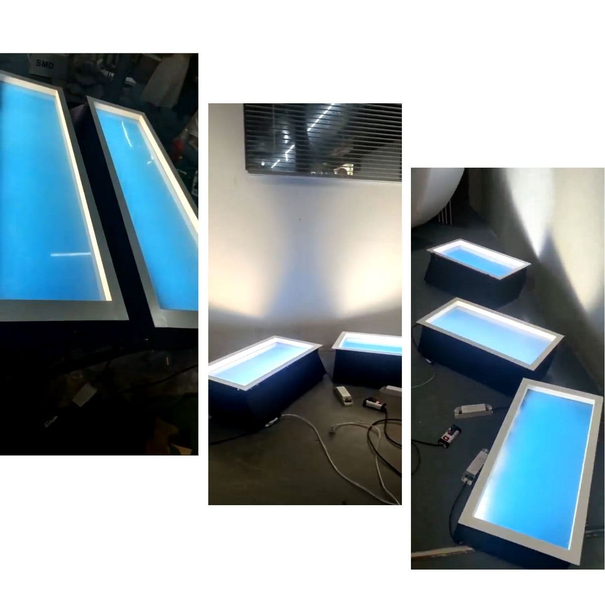 Moderna Lampada a Soffitto LED Metallica Minimalista Blu Cielo per Soggiorno
