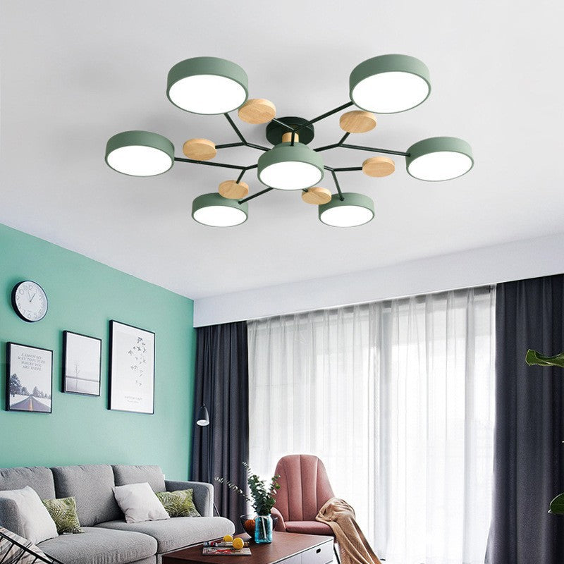 Lampada da soffitto LED semi-incassata con design a ramo di molecola rotonda scandinavo contemporaneo per il soggiorno