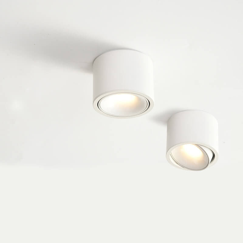 Faretto rotondo in alluminio minimalista moderno, regolabile, a LED, montato a soffitto per soggiorno
