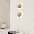 Lampada da parete LED Wabi-Sabi in travertino giallo rotondo tradizionale giapponese per corridoio