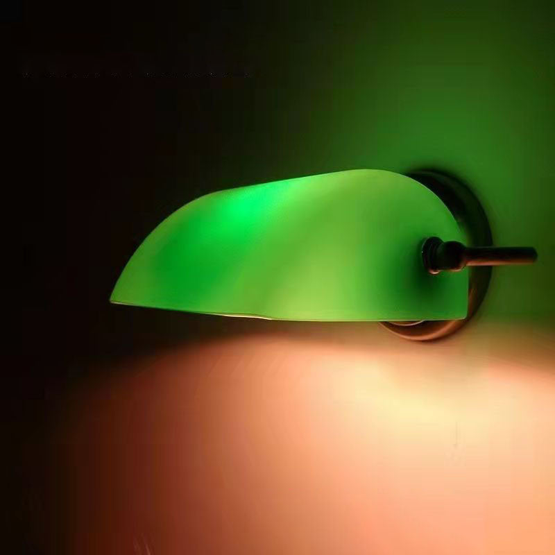Applique da Parete Tradizionale Vintage in Vetro e Ferro con Cerniera a 1 Luce per Soggiorno