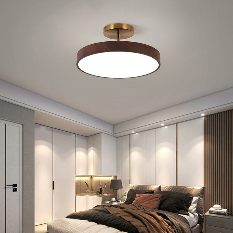 Luce a LED rotonda semi-incassata in legno minimalista giapponese Wabi-sabi