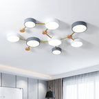 Illuminazione a Soffitto LED in Legno Massello e Ferro Stile Minimalista Scandinavo