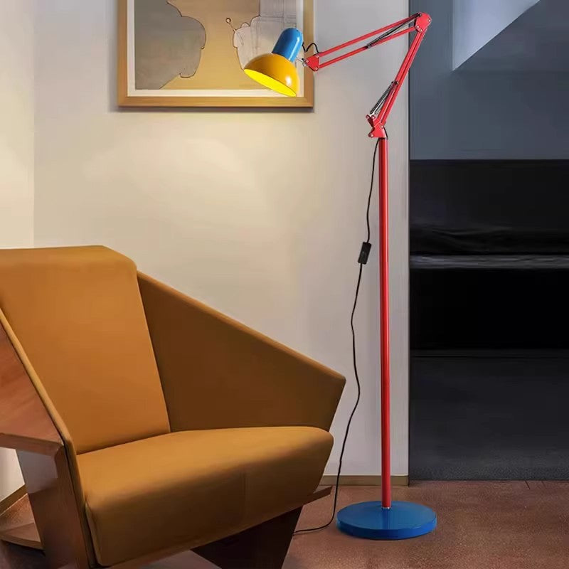 Lampada da Terra a Mezza Cerchio in Ferro 1 Luce Moderno Semplice per Camera da Letto