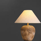 Lampada da Tavolo in Ceramica con Cono in Tessuto Moderno Shabby Chic per Camera da Letto