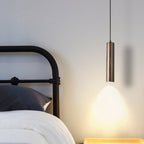 Lampada a sospensione LED cilindrica in legno di quercia minimalista moderna per soggiorno e camera da letto