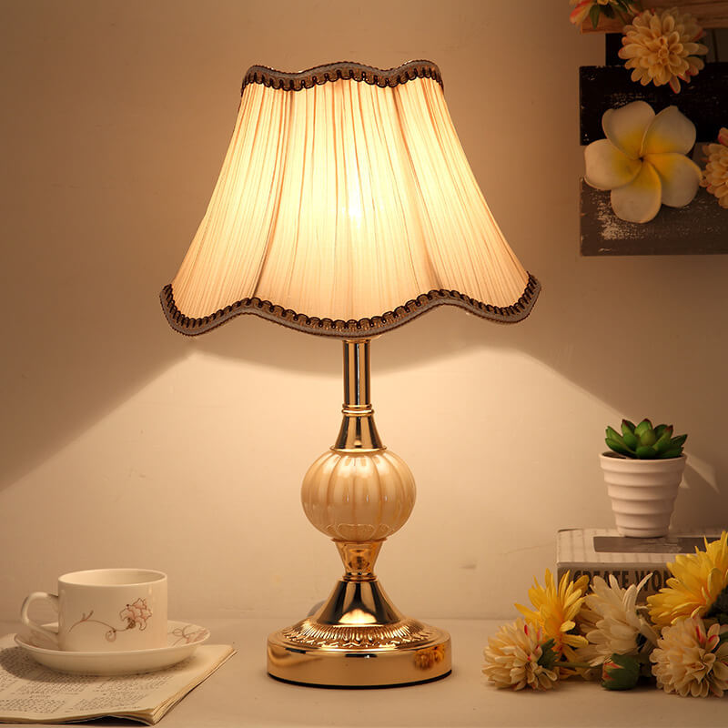 Lampada da Tavolo in Vetro Vintage Florale Nordico con 1 Luce