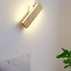Applique da Parete Lampada LED Acrilico in Legno Massello Rettangolare Piatto Rotabile Nordico Contemporaneo