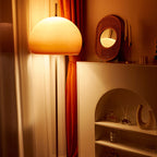 Lampada da Terra in Vetro a 2 Luci Stile Contemporaneo Retro Fungo per Soggiorno