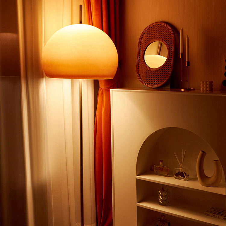 Lampada da Terra in Vetro a 2 Luci Stile Contemporaneo Retro Fungo per Soggiorno