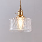 Lampada a Sospensione Tradizionale Giapponese in Ottone con Vetro, 1 Luce per Soggiorno