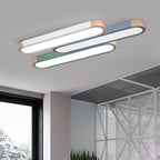 Lampada da soffitto a LED Flush Mount in ferro ovale lungo scandinavo contemporaneo per camera da letto