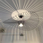 Glarefusion Moderno Semplice Lampadario a Forma di Cappello in Tessuto