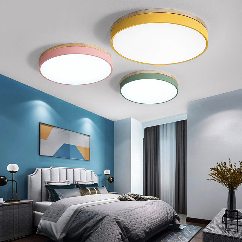 Lampada da soffitto LED rotonda in ferro acrilico minimalista moderna per camera da letto