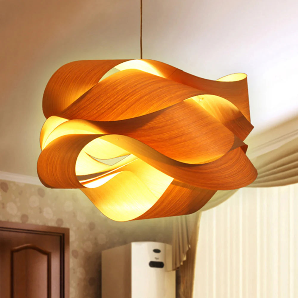 Lampada a Sospensione in Legno Irregolare Retro