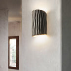 Applique a Parete a Due Luci in Resina Striata Nordica Contemporanea per Soggiorno