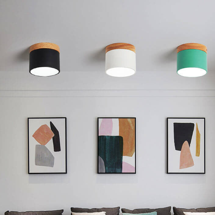 Plafoniera LED a Soffitto a Log in Colore Solido Scandinavo