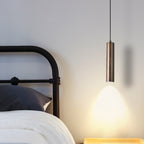 Lampada a sospensione LED cilindrica in legno di quercia minimalista moderna per soggiorno e camera da letto