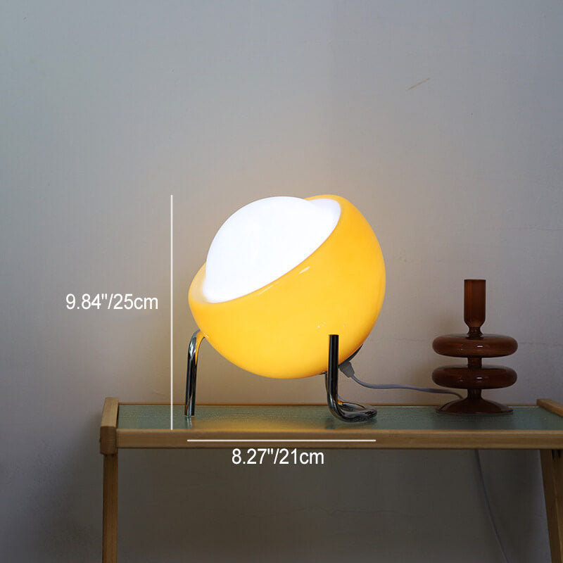 Lampada da Tavolo Contemporanea Nordica in Vetro Arancione con 1 Luce per Camera da Letto