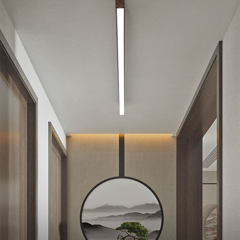 Moderna Lampada da Soffitto LED a Incasso in Alluminio con Venature di Legno