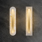 Applique da Parete LED in Ottone e Marmo di Lusso Leggero a Forma Ovale e Quadrata