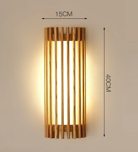 “ZenAura Wabi-Sabi Applique” – Applique LED in Noce Retro Giapponese