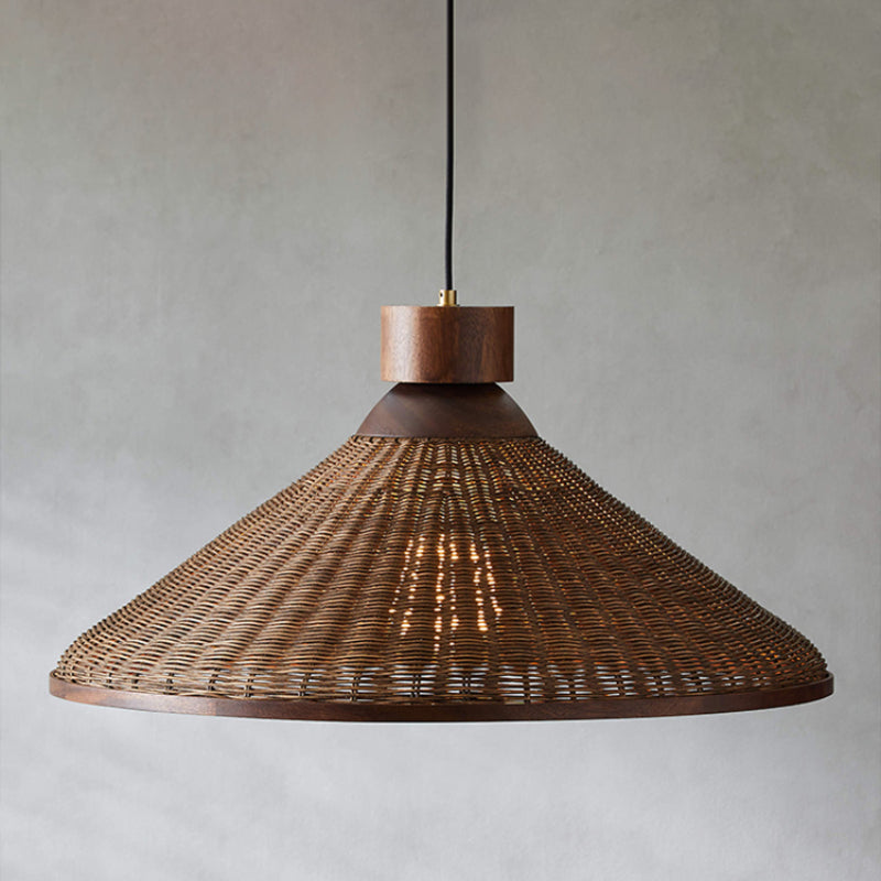 Lampada a Sospensione LED Silva Design Retro Rattan Soggiorno/Ristorante/Hotel
