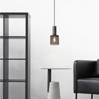 Xenith Lampada a Sospensione Industriale Cilindrica, Cemento/Metallo