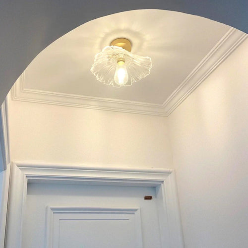 Arisha Design Art Deco Floreale Bellissimo LED Plafoniera Vetro Chiaro/Verde Soggiorno/Camera da Letto