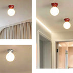 Lampada da soffitto semi-incassata con paralume sferico in vetro, in stile scandinavo contemporaneo, 1 luce, per corridoio