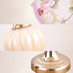 Lampada da Tavolo in Vetro Vintage Florale Nordico con 1 Luce