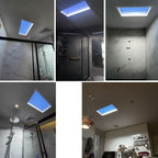Moderna Lampada a Soffitto LED Metallica Minimalista Blu Cielo per Soggiorno