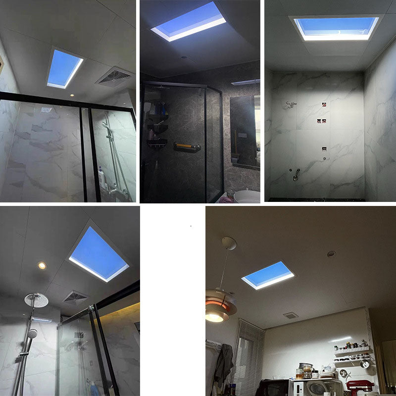 Moderna Lampada a Soffitto LED Metallica Minimalista Blu Cielo per Soggiorno