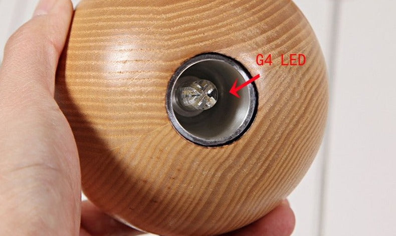 Frendorf | Lampada a sospensione in legno a forma di sfera | Design moderno e naturale