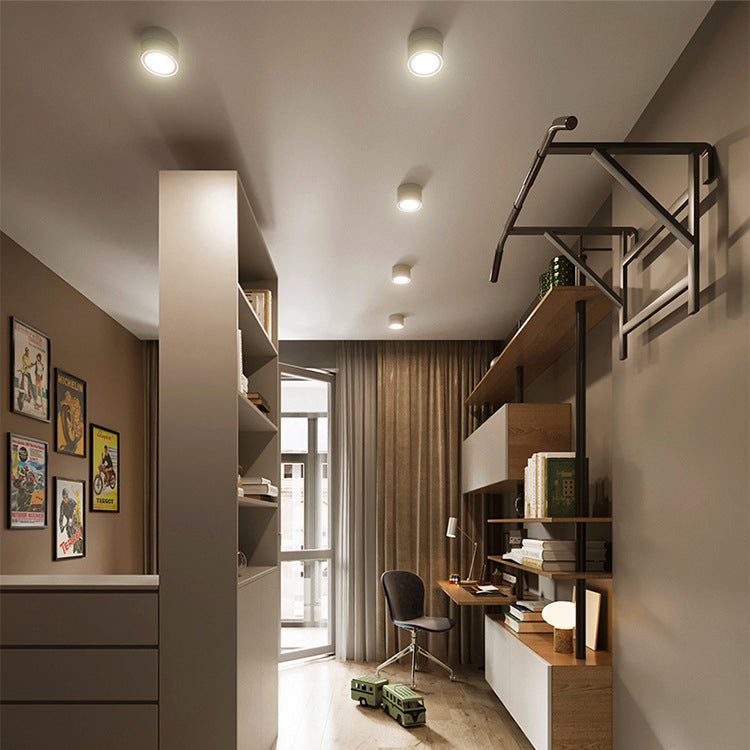 Moderna Lampada da Soffitto a Cilindro Minimalista in Alluminio LED con Angolo Regolabile per Soggiorno