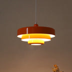 Lampada a sospensione in metallo rotonda vintage nordica a più strati con 1 luce