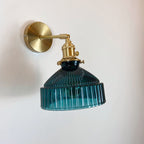 Lampada da Parete con Ombrello in Vetro a Cupola Nordica in Ottone con 1 Luce