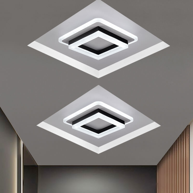 Lampada da soffitto LED a incasso quadrata circolare in acrilico semplice nordico