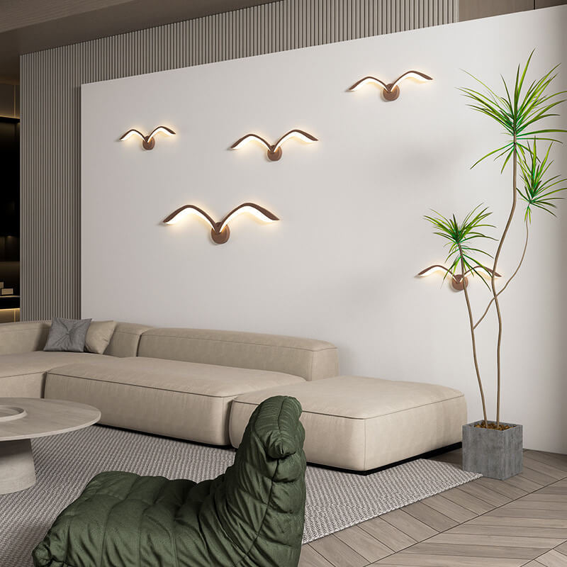 Lampada da parete LED in acrilico con gabbiano minimalista nordico