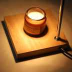Lampada da Tavolo Moderna Semplice in Legno Massello Sferica a 1 Luce con Cera Fusa
