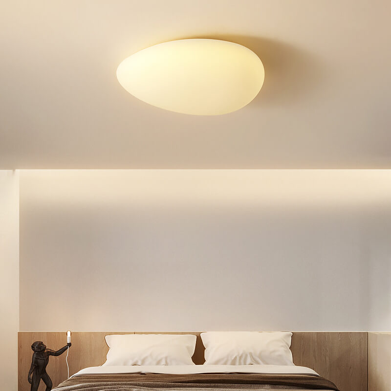 Lampadario a soffitto LED con paralume in PE a ciottoli minimalista nordico